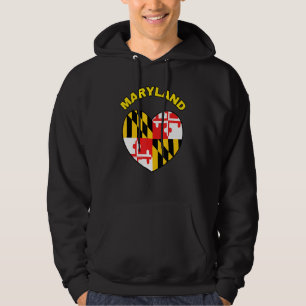 Moletom Eu Amo Maryland MD Bandeira do Estado Coração Balt