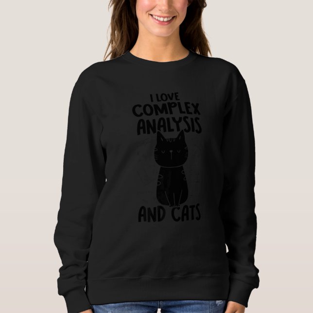 Moletom Eu Amo Matemática e Gatos   Análise Complexa (Frente)