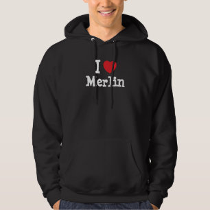 Moletom Eu amo Merlin coração personalizado personalizad