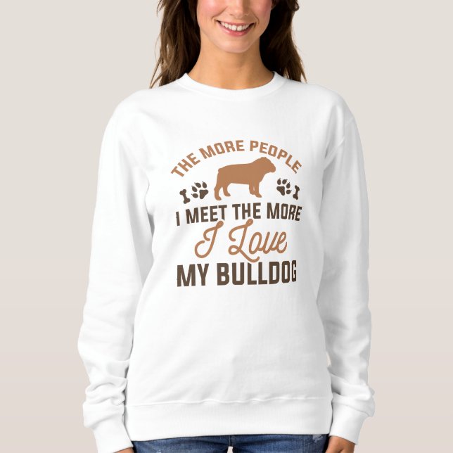 Moletom Eu Amo Meu Bulldog (Frente)