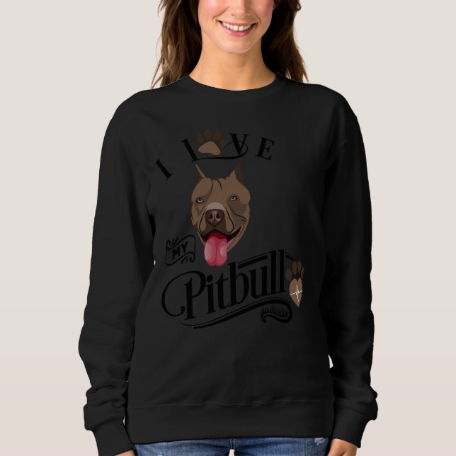 Moletom Eu Amo Meu Cachorro Pitbull (Frente)