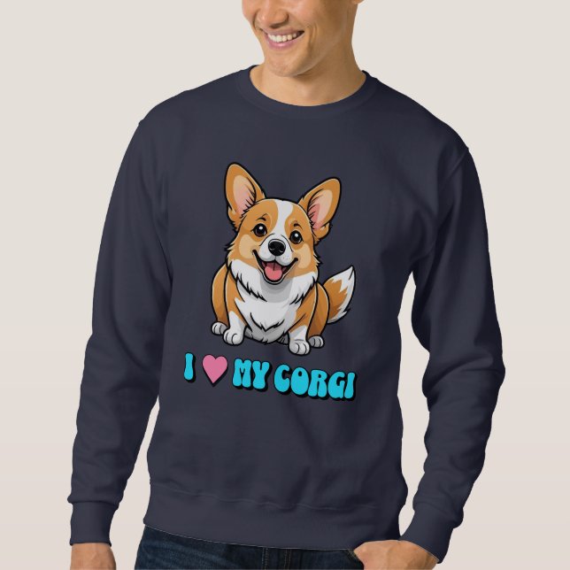 Moletom Eu Amo Meu Corgi (Frente)