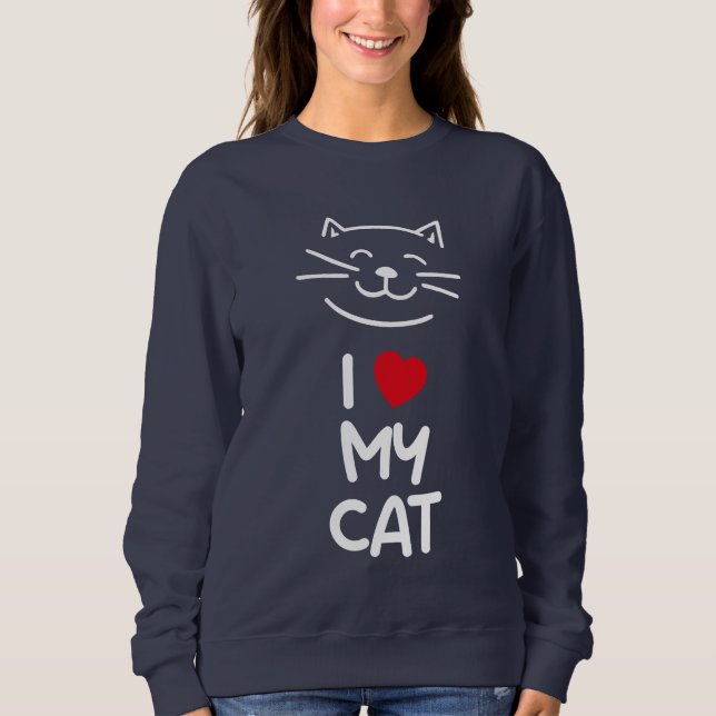 Moletom Eu amo meu gato (Frente)