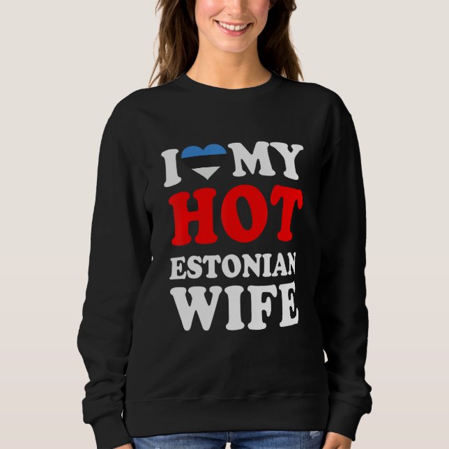 Moletom Eu amo meu marido estoniano quente (Frente)