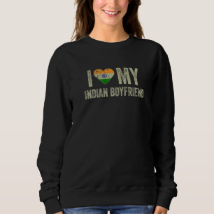Moletom Eu Amo Meu Namorado Indiano Bandeira da Índia Funn