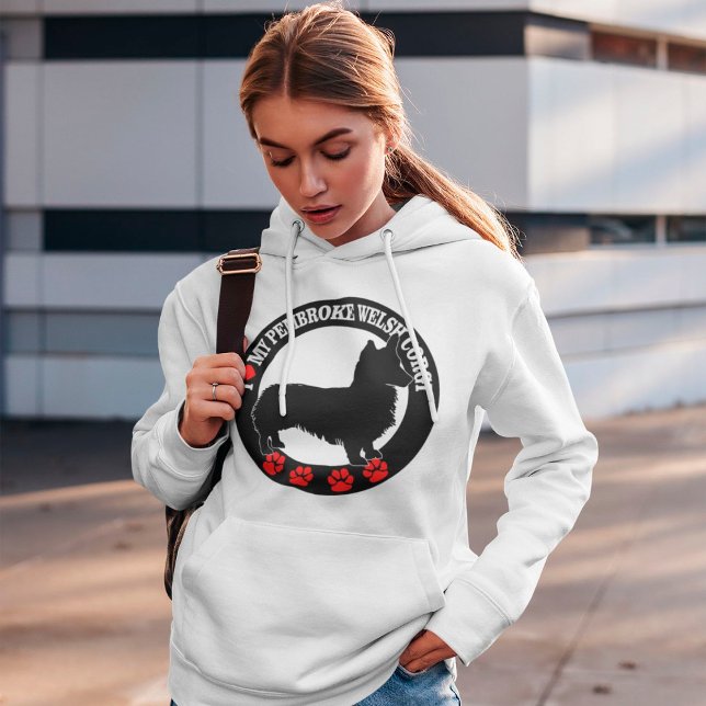 Moletom Eu Amo Meu Pembroke Welsh Corgi Hoodie (Criador carregado)
