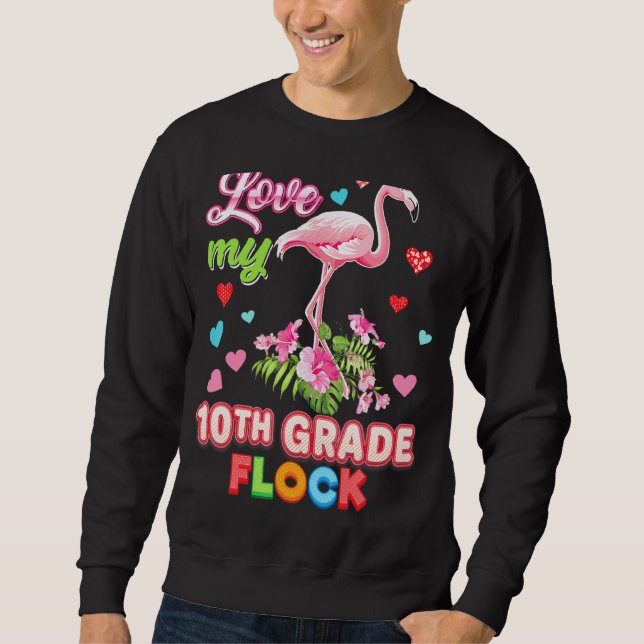 Moletom Eu Amo Meu Professor Flamingo Décimo Relógio Do 10 (Frente)
