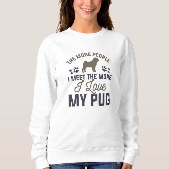 Moletom Eu Amo Meu Pug (Frente)
