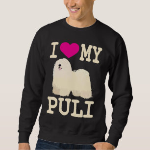 Moletom Eu Amo Meu Puli Cachorro de Cadeado Húngaro Fofo B