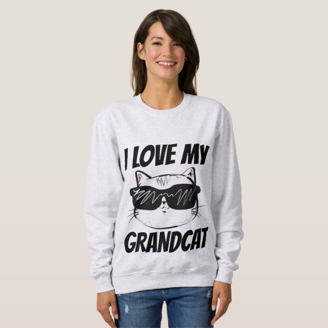 Moletom eu AMO MEUS t-shirt do CAT de GRANDCAT (Frente Completa)