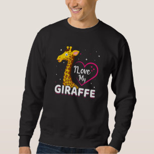 Moletom Eu Amo Minha Girafa Engraçada Girafa