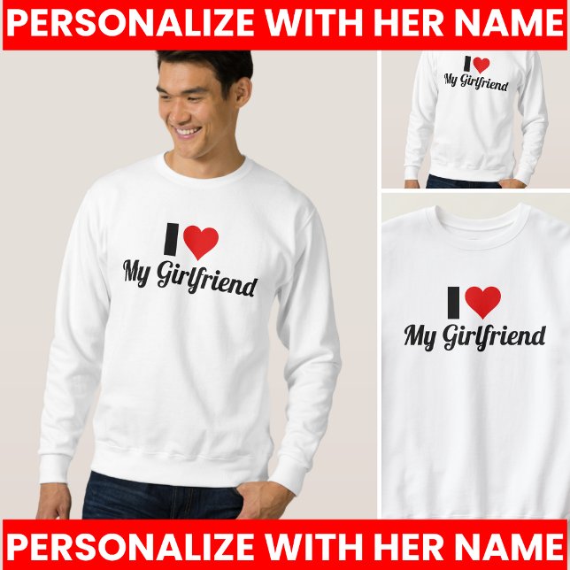 Moletom Eu Amo Minha Namorada Fofa (I Heart My GF I Love My Girlfriend T-Shirt Sweatshirt)