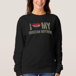 Moletom Eu Amo Minha Namorado croata Croácia Bandeira Girl