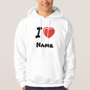 Moletom Eu Amo Nome Personalizado do Coração