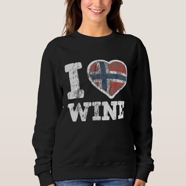 Moletom Eu Amo Norueguês Wine Norway Heart Flag (Frente)