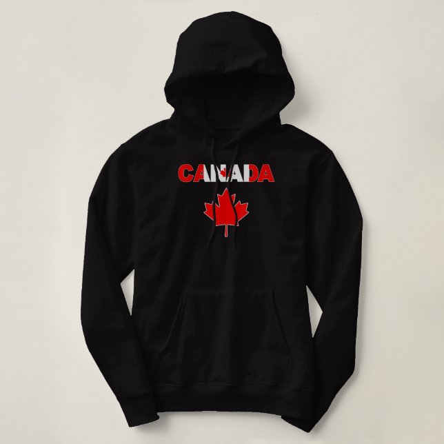 Moletom Eu Amo o Canadá a bandeira canadense Maple Leaf Me (Frente do Design)