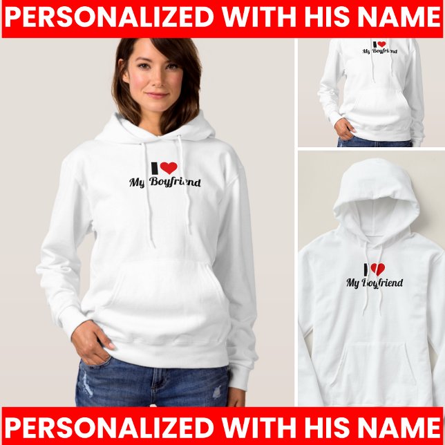 Moletom Eu Amo o Design do Meu Namorado (I Love My BF I Love My Boyfriend I Love My BD hoodie)