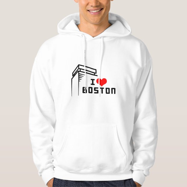 Moletom Eu amo o Hoodie de Boston (Frente)