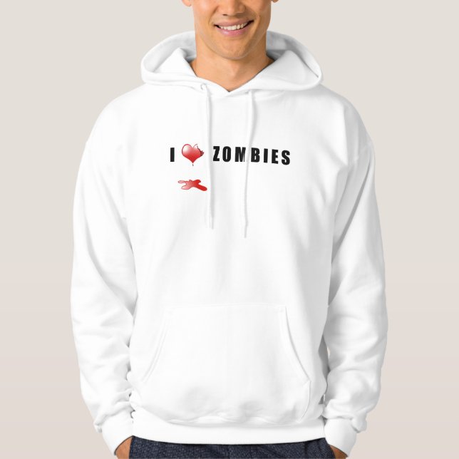 Moletom Eu amo o Hoodie dos zombis (Frente)