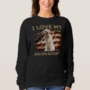 Moletom Eu Amo O Meu Ouro Pai De Retriever Mãe Bandeira Am