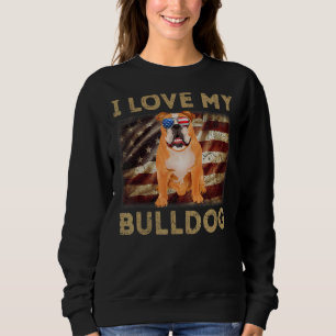 Moletom Eu Amo O Meu Pai De Buldogue Mãe Americana Buldogu