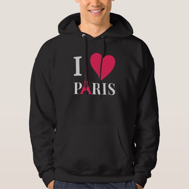 Moletom Eu Amo Paris França Eiffel Torre Amor Romance (Frente)