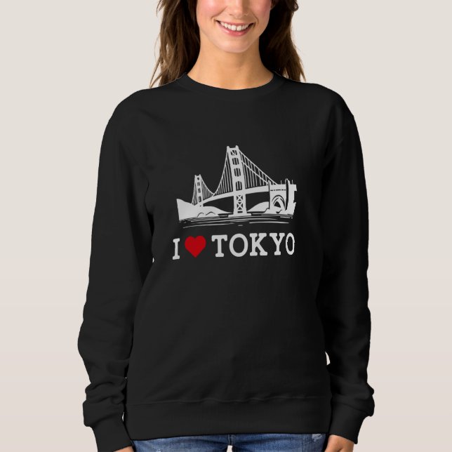 Moletom Eu Amo Ponte de Tóquio Piada de Brincadeira Troça  (Frente)