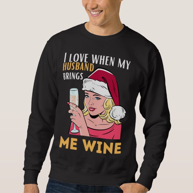 Moletom Eu Amo Quando Meu Marido Me Traz Vinho (Frente)