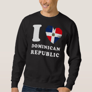 Moletom Eu amo República Dominicana Bandeira Cardíaca Domi