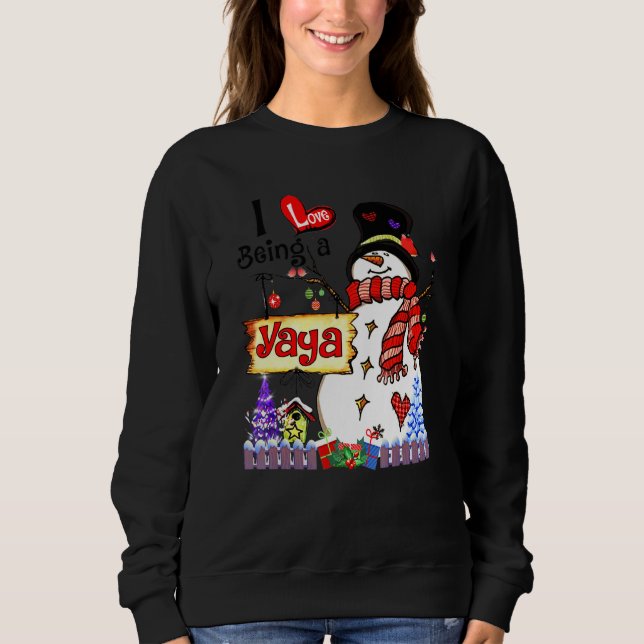 Moletom Eu Amo Ser Um Boneco de Neve Yaya Natal (Frente)