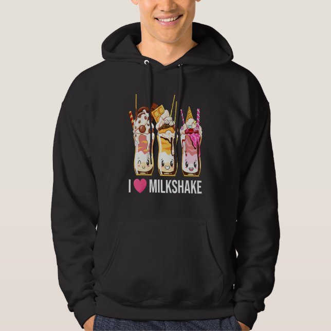 Moletom Eu Amo Sorvete de Chocolate Milkshake Doce Dentada (Frente)