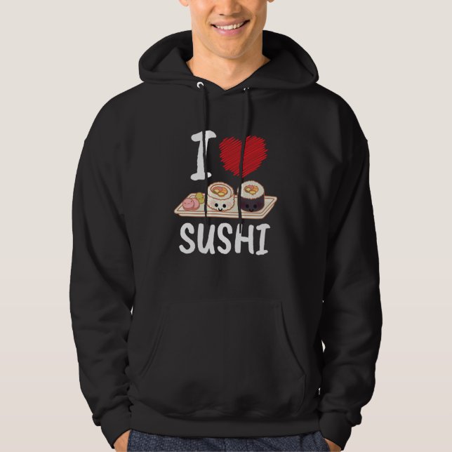 Moletom Eu Amo Sushi Japan Kawaii (Frente)
