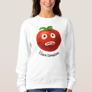 Moletom Eu Amo Tomates Kawaii Culinária