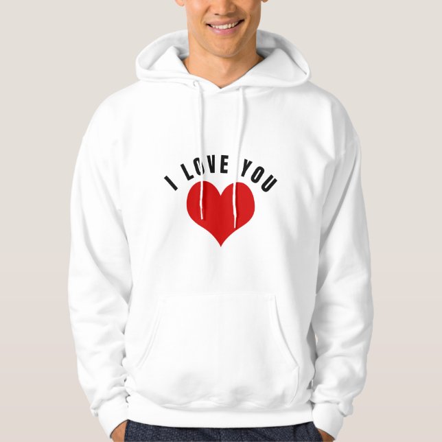 Moletom Eu Amo Você Coração Vermelho Design Romântico – Am (Frente)