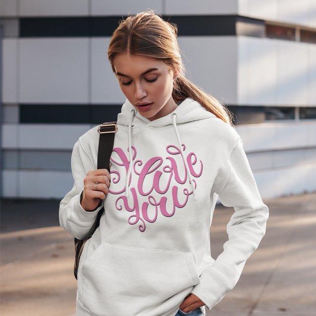 Moletom Eu Amo Você Rosa (Criador carregado)