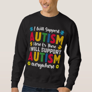 Moletom Eu Apoiarei o Autismo Aqui ou Ali Autista