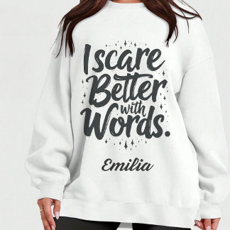 Moletom Eu Assusto Melhor Com Palavras Nome Personalizado