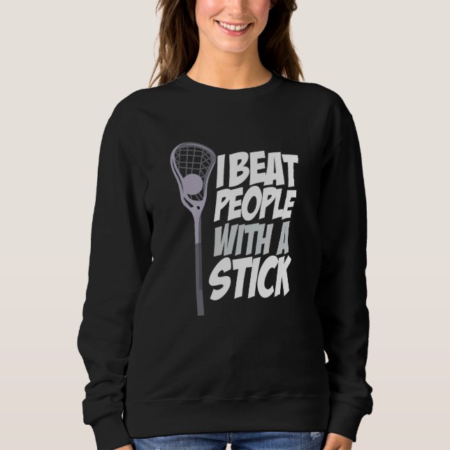 Moletom Eu Bato Pessoas Com Jogadores De Lacrosse De Pau (Frente)