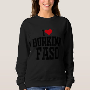 Moletom Eu coro Burkina Faso com coração vermelho eu amo B