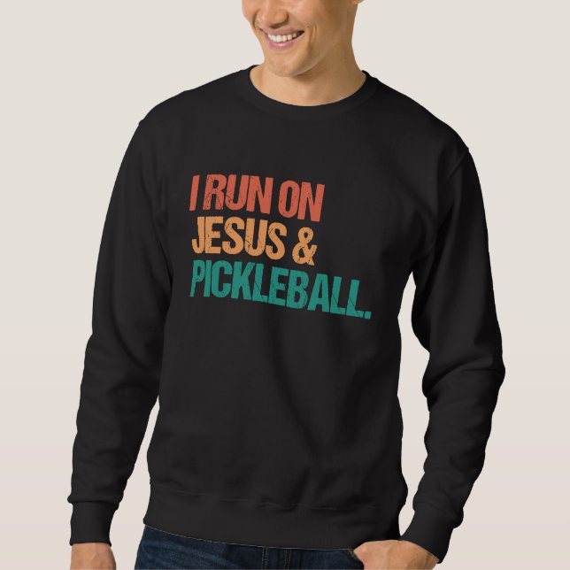 Moletom Eu corro com Jesus e Pickleball  Pickle Ball (Frente)