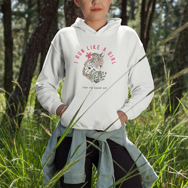 Moletom Eu Corro Como Uma Rapariga Motivacional Vermelha L (Criador carregado)