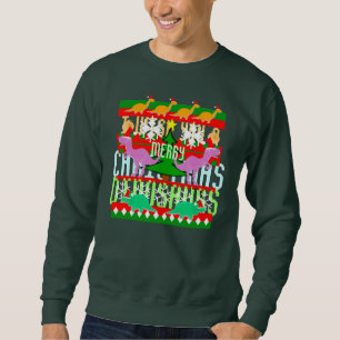 Moletom Eu desejo-lhe o Feliz Natal os dinossauros feios