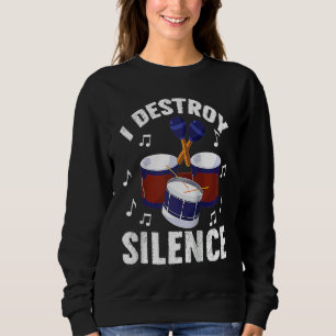 Moletom Eu Destruo Silêncio Tambores Percussionista Raglan