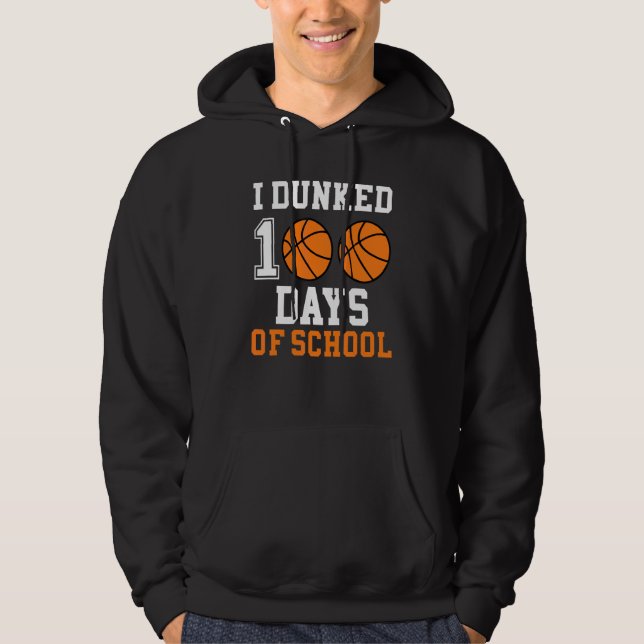 Moletom Eu Dunked 100 Dias De Escola Basquetebol Esporte (Frente)