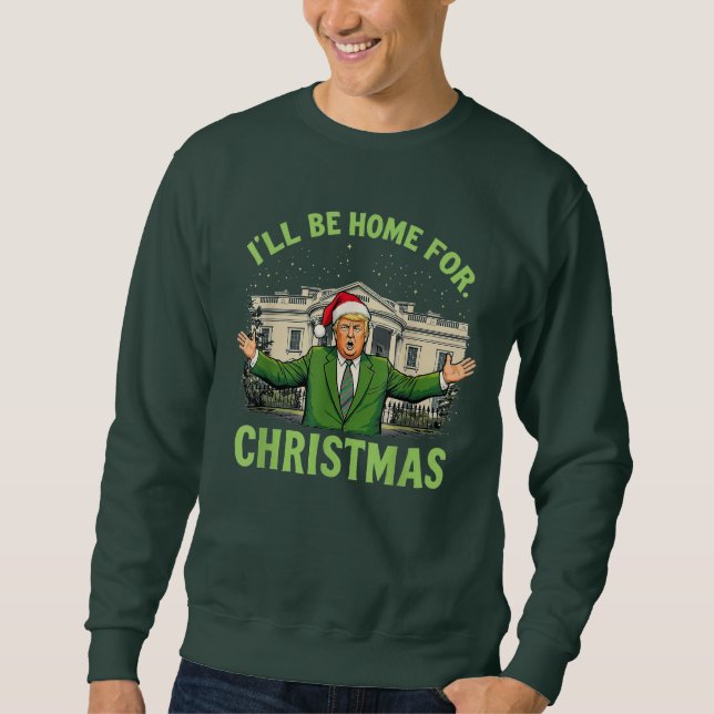 Moletom Eu Estarei Em Casa Para Papais noeis De Natal Engr (Frente)