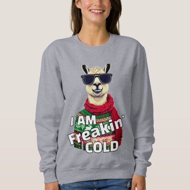 Moletom Eu estou assustando o Frio Engraçado Llama (Frente)