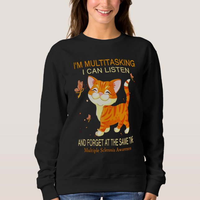 Moletom Eu Estou Multitarefa Eu Posso Ouvir Cat Tee (Frente)