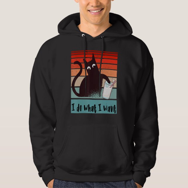 Moletom Eu faço o que quero que o gato rebelde Funny bata  (Frente)