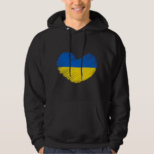 Moletom Eu Fico Com o Coração da Ucrânia Bandeira Ucranian