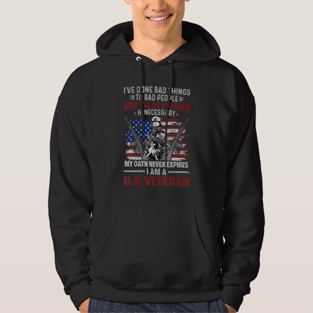 Moletom Eu Fiz Coisas Ruins Para Pessoas Más Veterano Dos  (Frente)